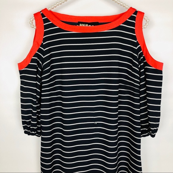 MISS SIXTY | Orange & Navy Blue Striped Dress - Picture 3 of 8